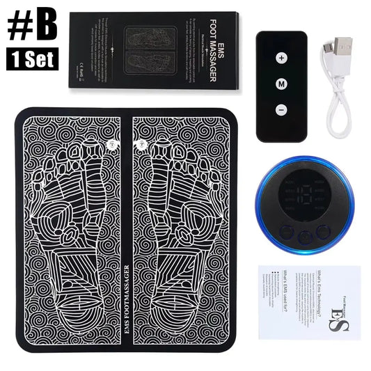 EMS Foot Massager Mat for Neuropathy Pain Relief Feet Massager Pad, Transcutaneous Electronic Nerve Stimulator Foot Muscle Relax