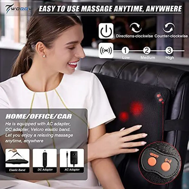 WOQQW Back Massager, Shiatsu Neck and Back Massager, Deeper Assorted Colors